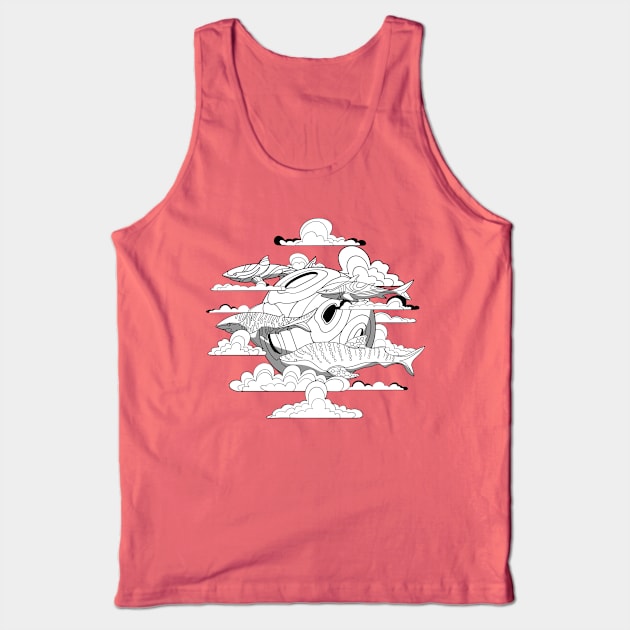 school of sharks in the sky Tank Top by Bagaz